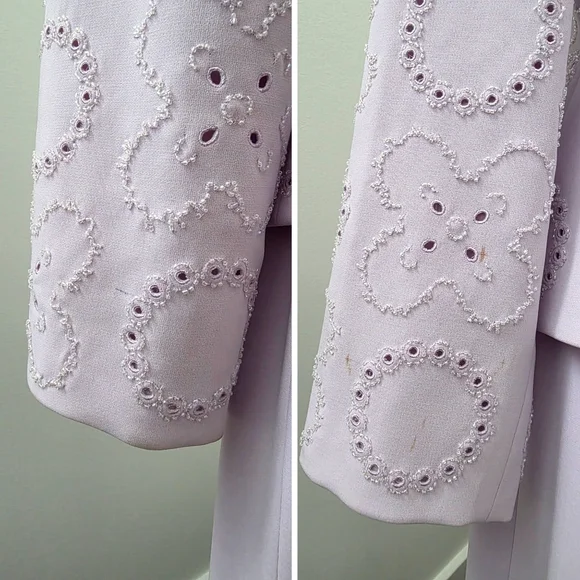 Albert Nipon Vintage Lilac 3-Piece Embellished Beaded Evening Skirt Suit Set M/L - Picture 10 of 11